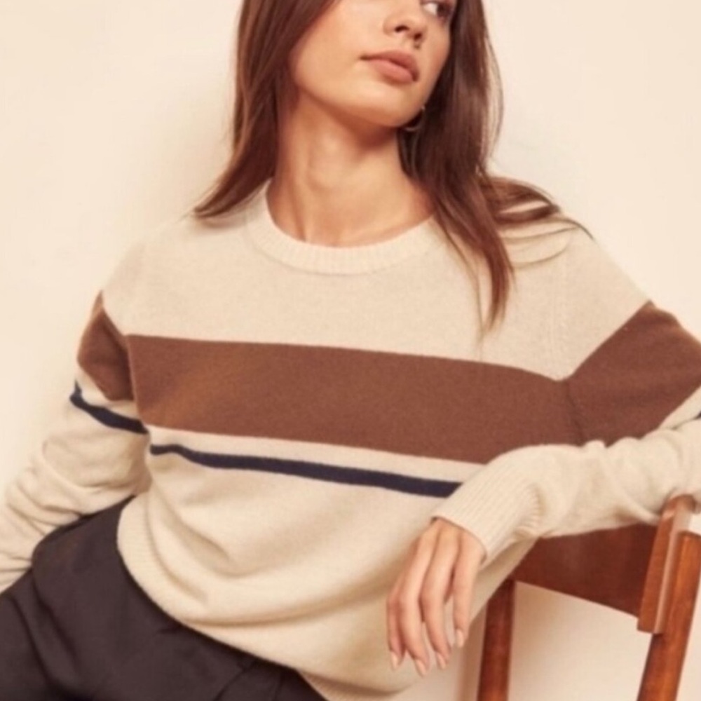 REFORMATION jeans Size S light oatmeal combo cashmere sweater